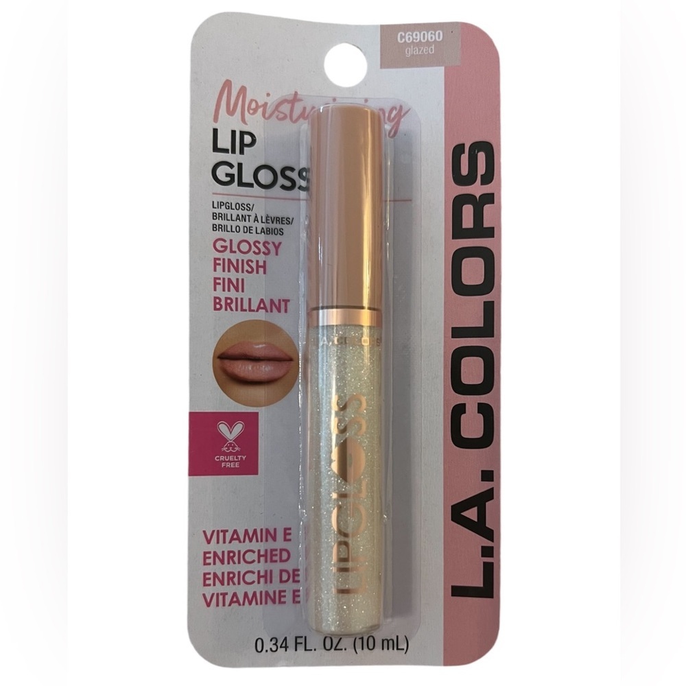LA Colors Moisturizing Lip Gloss Glossy Finish Shimmer Glazed Makeup Lipgloss